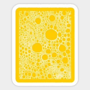 Dots pattern / circle pattern (white on yellow) Sticker